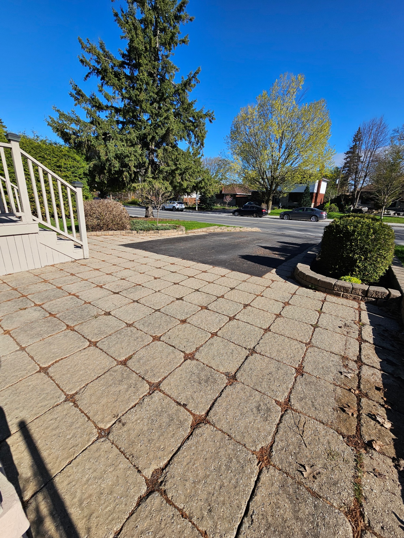 Driveway walkway restoration before